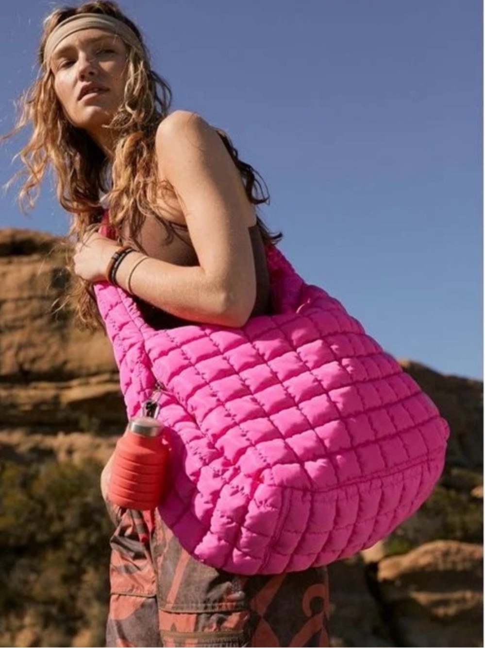Free People Quilted Carryall Bag - SOLD OUT bubblegum pink